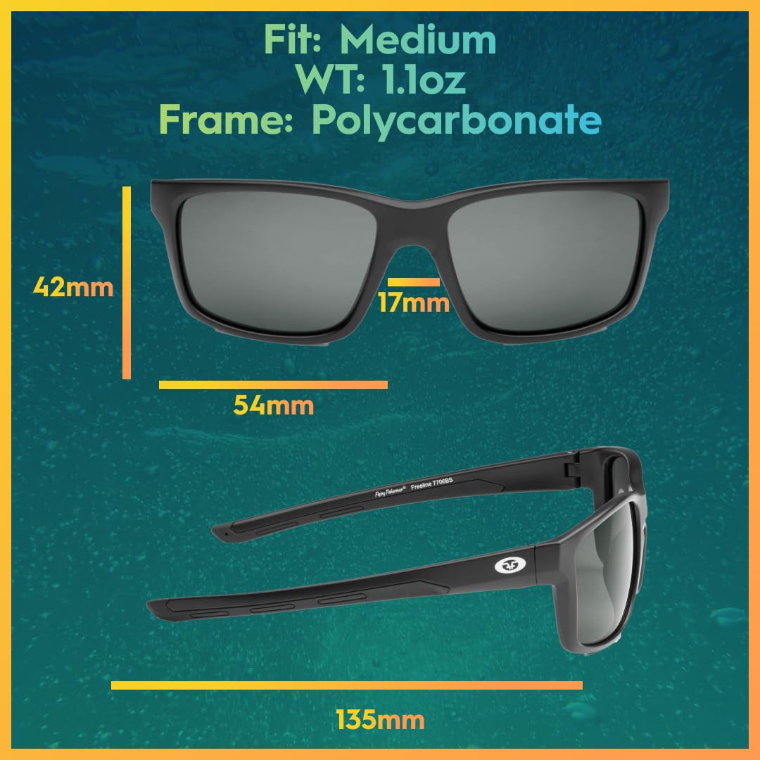 Flying Fisherman Freeline Lunettes de soleil polarisées avec blocage UV AcuTint pour la pêche et les sports de plein air