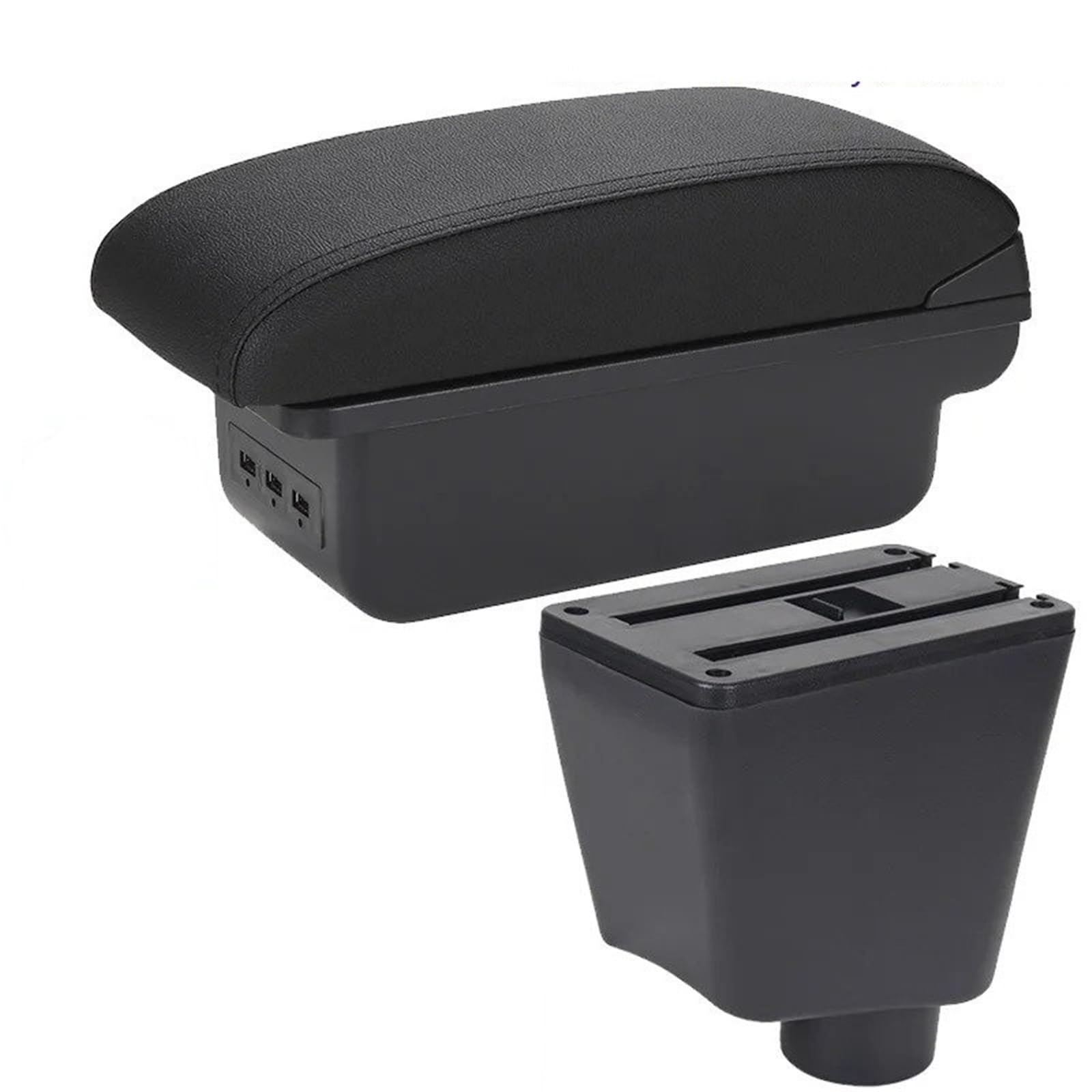 ECBUGAT For Clio 4 For Captur For 3 III IV Car Armrest Box Accessorie Storage Parts Dedicated Interior Car Armrest Box(B2 Black line 3USB)