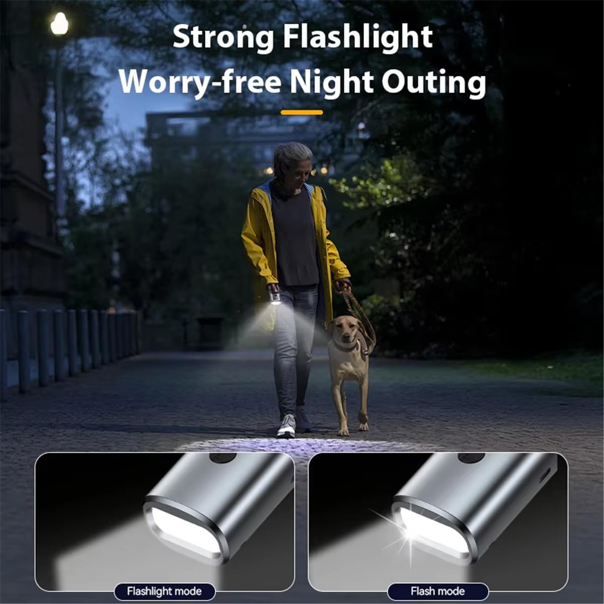 XAUCY Répulsif à ultrasons pour chien anti-aboiements - Appareil de dissuasion rechargeable haute puissance avec lampe de poche LED (orange)