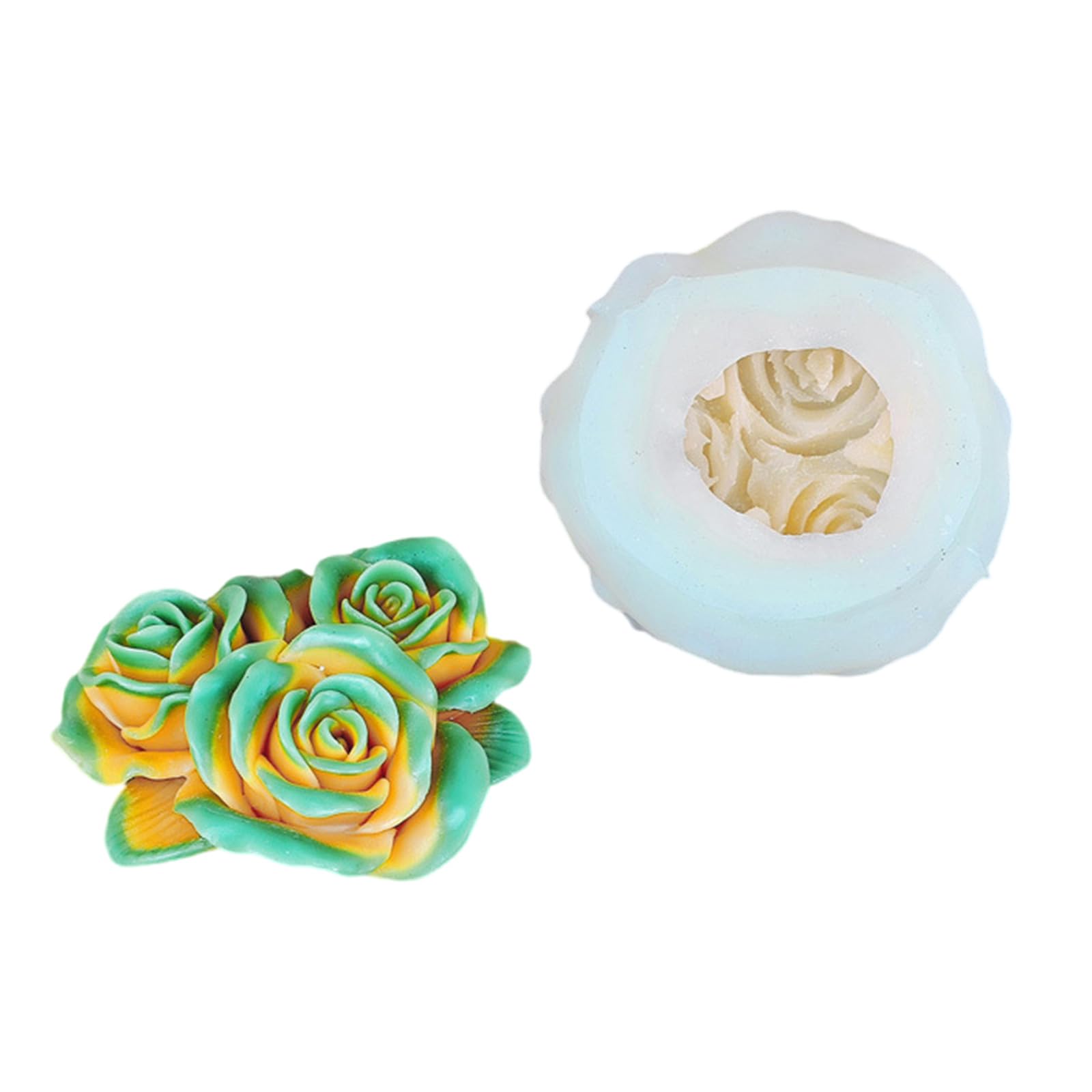 Moule en silicone 3D en forme de fleur pour bougies, fabrication de savon fait à la main, décoration d'intérieur, moules en silicone texture