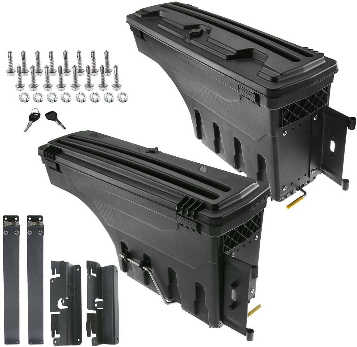 2pcs Rear Left & Right Sides Truck Bed Storage Box Toolbox For:Sierra Silverado Pickup