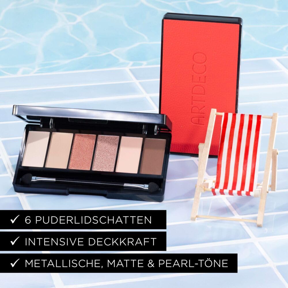 ARTDECO Iconic paleta cieni do powiek – 6 cieni do pudru – matowe, perłowe i metalowe odcienie do wszechstronnego makijażu oczu – łącznie z lustrem – 1 x 1 szt