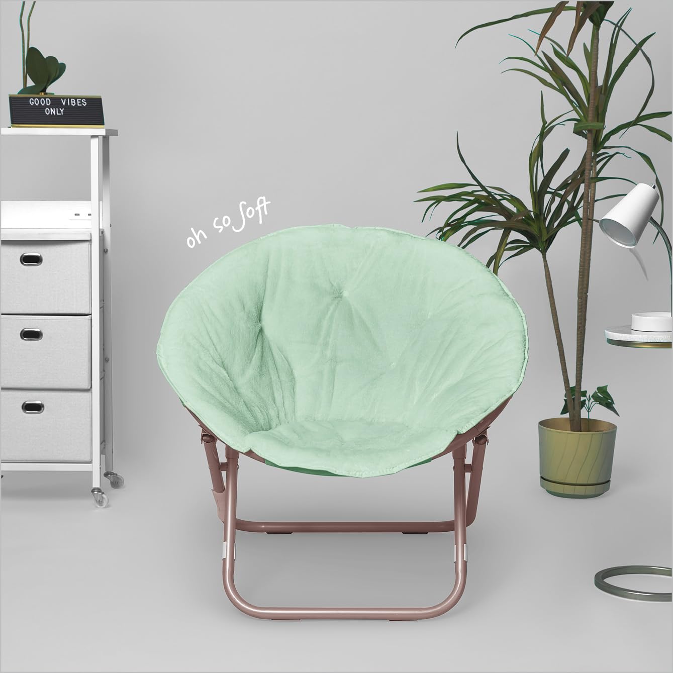 Amazon.com: Urban Lifestyle Faux Fur Saucer Chair with Metal Frame