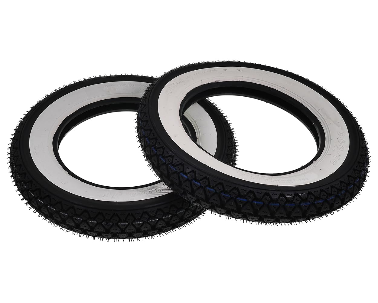 2EXTREME 2x Kenda Weisswand Reifen 3,00x10 4PR 42J TT Satz Roller kompatibel für Vespa Zündapp Bonanza