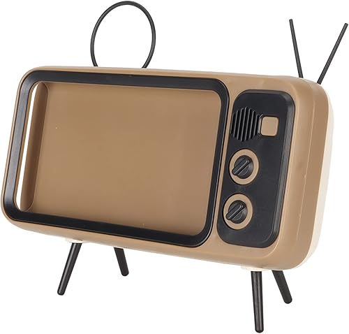 ZJchao Soporte de teléfono retro para TV, estilo TV, soporte de teléfono retro para arañazos, decorativo, soporte para teléfono móvil de escritorio,