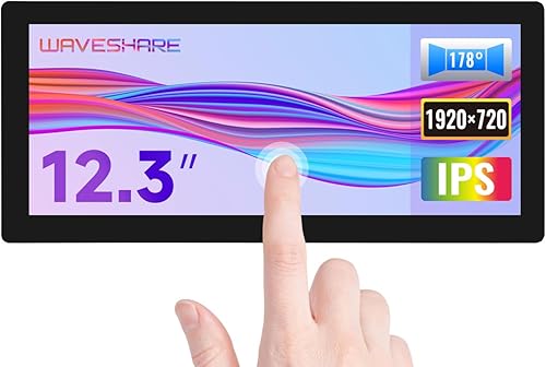Waveshare 12.3inch Capacitive Touch Screen LCD Compatible with Raspberry Pi 5/4B/3B+/3B/2B/B+/A+/Zero/Zero W/WH/Zero 2W Series Boards 600