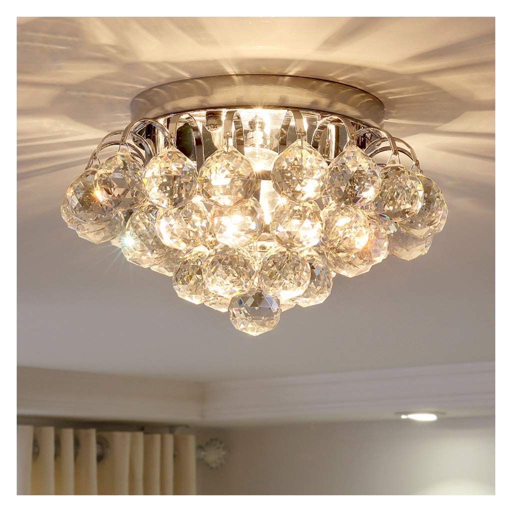 Lustre exquis en cristal argenté et plafonnier haut de gamme style moderne