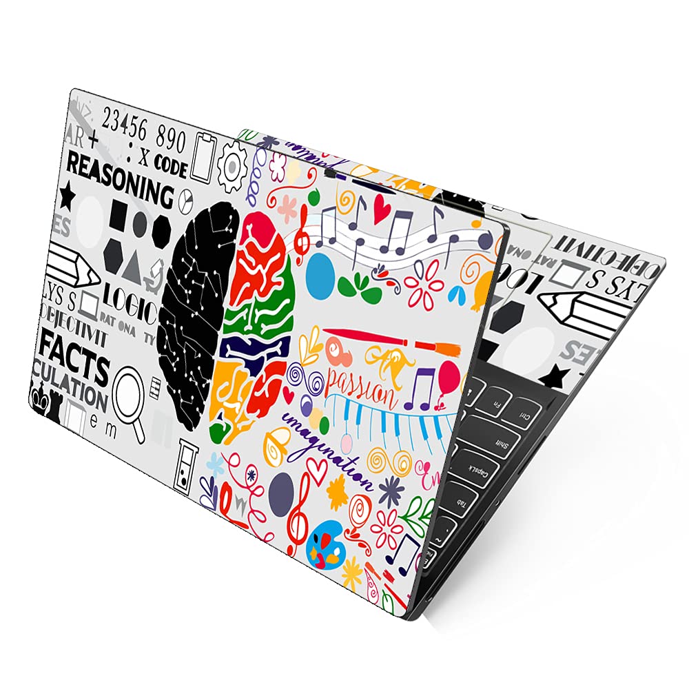 Dzazner Full Panel Laptop Skins Upto 15.6 inch - No Residue, Bubble Free - Removable HD Quality Printed Vinyl/Sticker/Cover Compatible for Dell-Lenovo-Acer-HP (Brain Reasoning) (B09GK8SZCX) Amazon Price History, Amazon Price Tracker