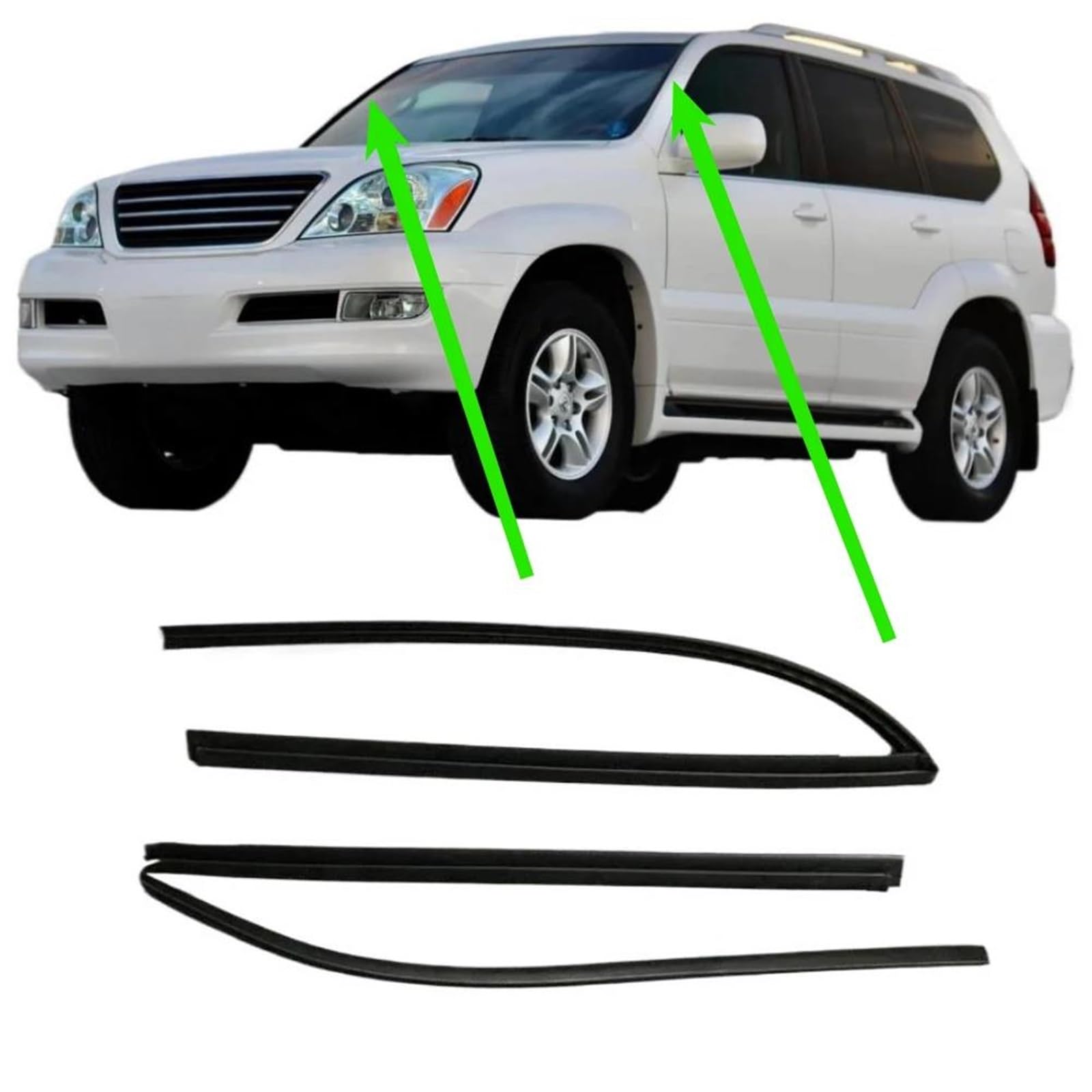 Guarnizione Porta Auto Striscia Di Gomma Sigillante Lavello Sul Tetto Anteriore Da Per Land Per Cruiser Per Prado 120 Gocciolamento Pioggia Per Lexus Per GX470 Guarnizione