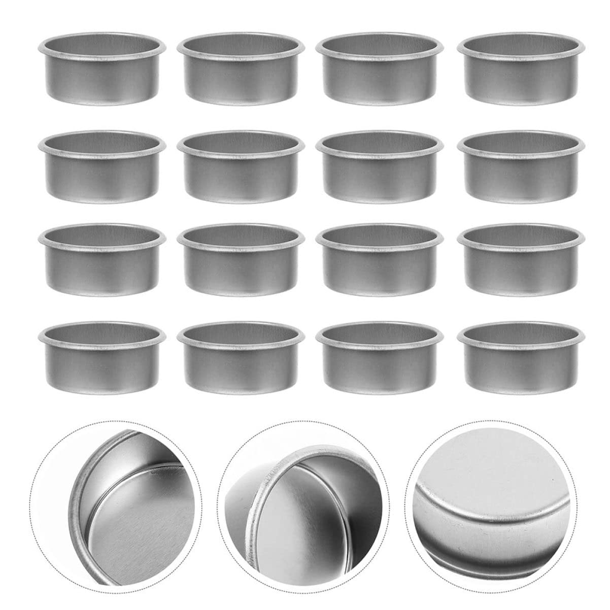 GARVALON Portavelas De Hierro Plateado Borde Doblado, 24 Unidades, Vasos para Velas DIY, Candelabros Decorativos para Manualidades, Decoración del Hogar y Fiestas