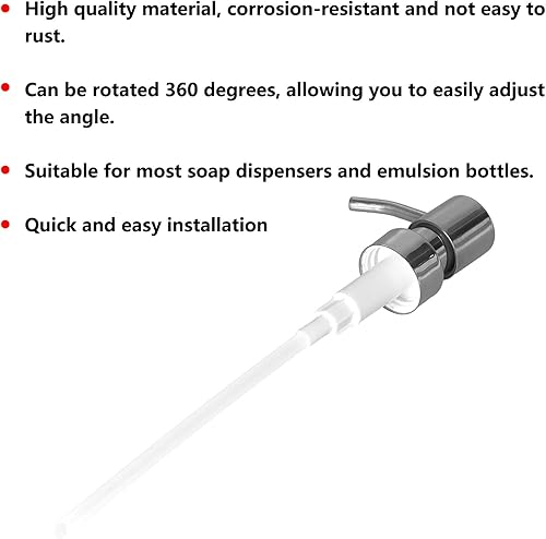 Miniatura 5 de Cabezal de bomba dispensador de jabón de acero inoxidable 304, bomba de jabón para baño, tornillo de loción, cabezal de repuesto para cocina y baño
