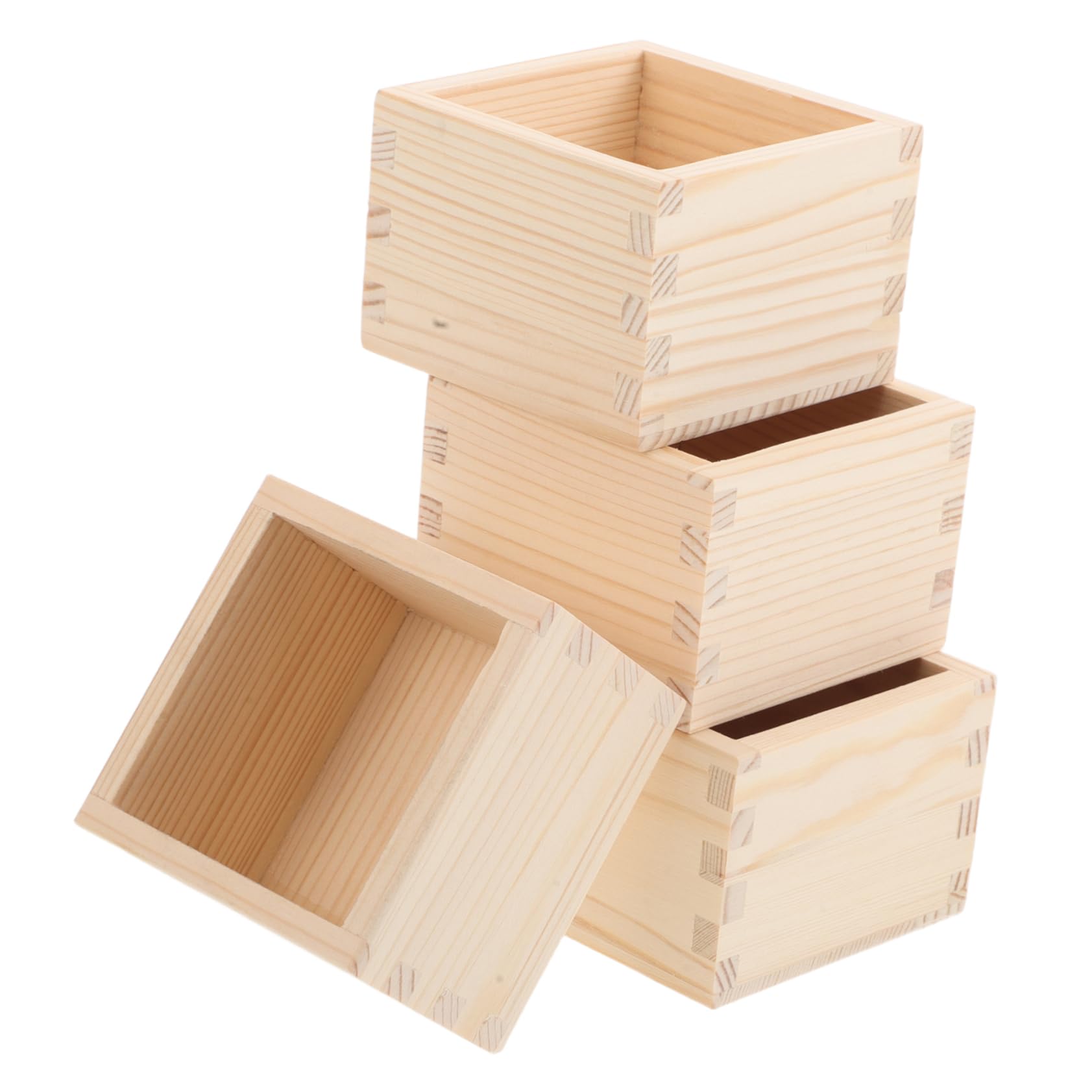 BRIGHTFUFU Japanese Creative Design Sake Cup Natural Wooden Box Sushi Box Wooden Mug Japanese Tea Cups Traditional Tableware for Home