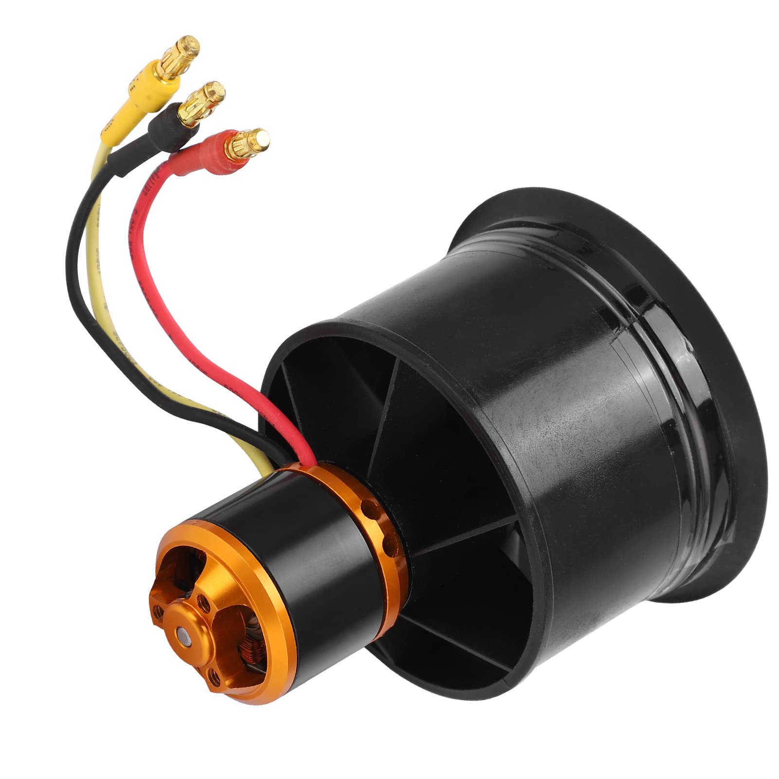 QXMotor 50mm EDF 12 Blades Ducted Fan with 2611-4600KV Motor, Stable Power for RC Airplane, Black Aluminum Alloy Material for RC Enthusiasts (CW) (CCW)