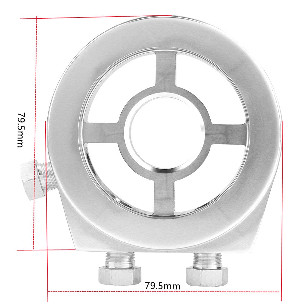 Piastra Sandwich Filtro Olio Universale in Alluminio, Adattatore per Filtro Olio con Attacchi M20, M18, 3/4″ UNF e 3 Porte 1/8″ NPT, Raffreddatore Olio e Sensori