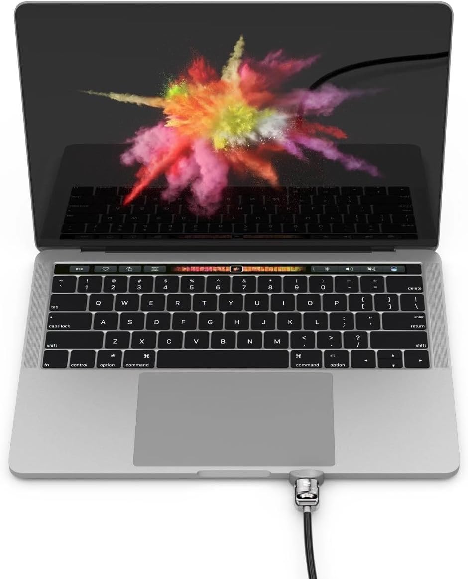 Compulocks Ledge Lock Adapter for MacBook Pro 14" M1, M2, M3, M4 - Secure Keyed Cable Lock - Laptop Security Accessory, Anti-Theft Device, Compatible with MacBook Pro - Silver Finish
