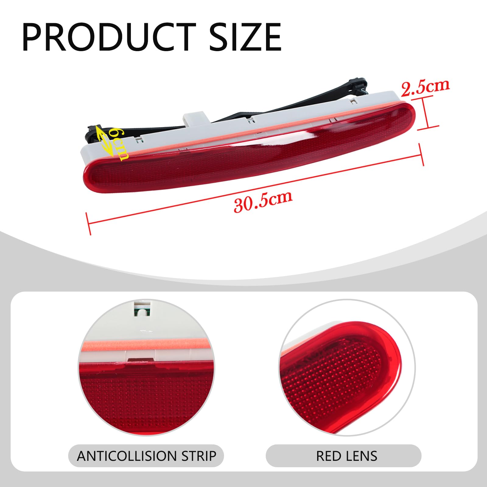 JESYMBX 3rd Third Brake Light For VW For Volkswagen Beetle 1998-2010 Rear High Mount Additional Stop Lamp 1C0945097E