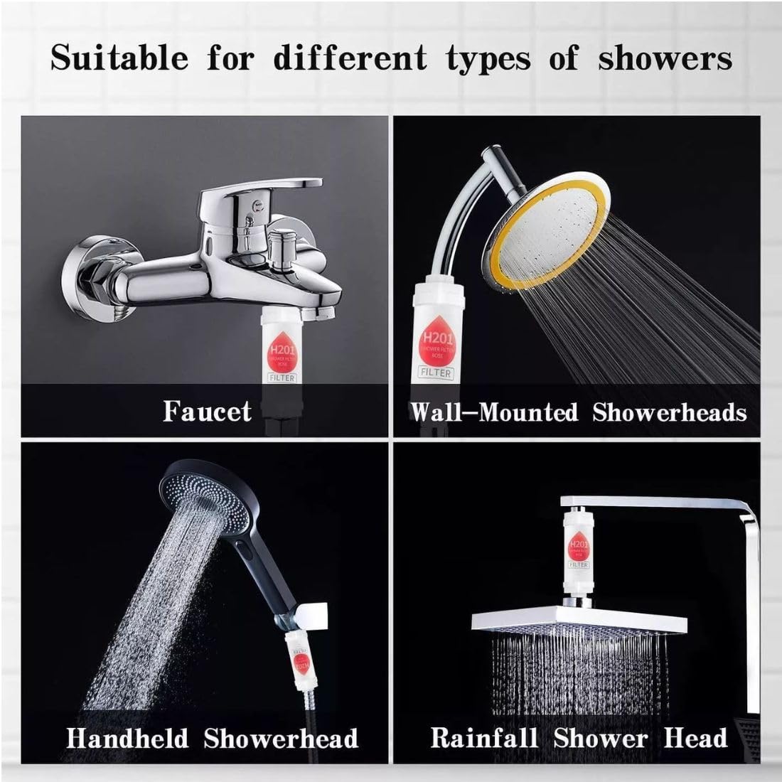 YEIPIS Shower Head Filter Aroma Bathroom Tool Water Softener for Club SPA Household| Hair Loss Dry Skin and Other Problems Solve |Aromatic Essential Oils Light Fragrance Filling (Charry scent) 3