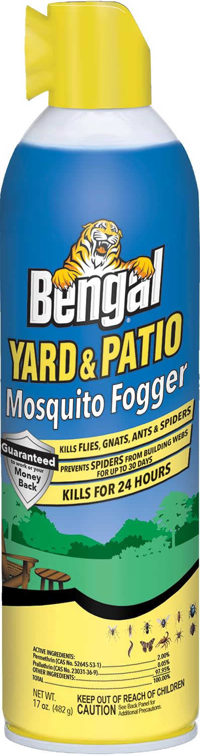 Yard and Patio Mosquito Fogger, Kills Spiders and Prevents Nesting, 17 Oz. Aerosol Can
