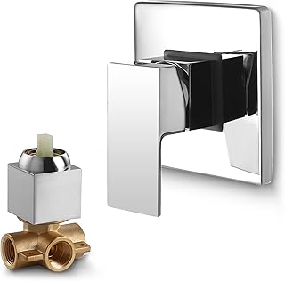 SKOWLL Concealed Shower Mixer Tap Wall Mount Single Lever Shower Mixing Tap Mixer Concealed with Valve Body, Polished Chrome