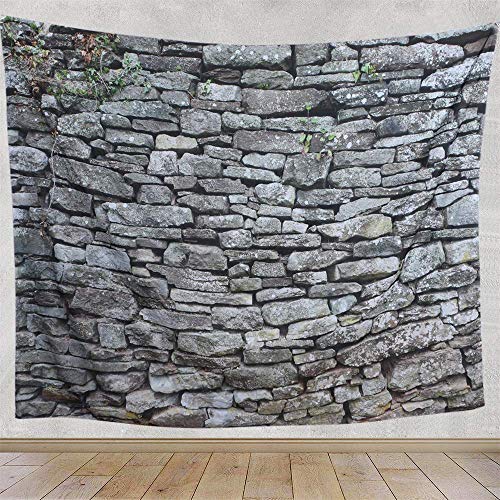 Didihou Faux Brick Print Wall Tapestry Halloween Wall Decor Gothic Hippie Mandala Tapestries Wall Hanging Decor Bedding Tapestry (Stone, 90X70 Inch) #TOP7
