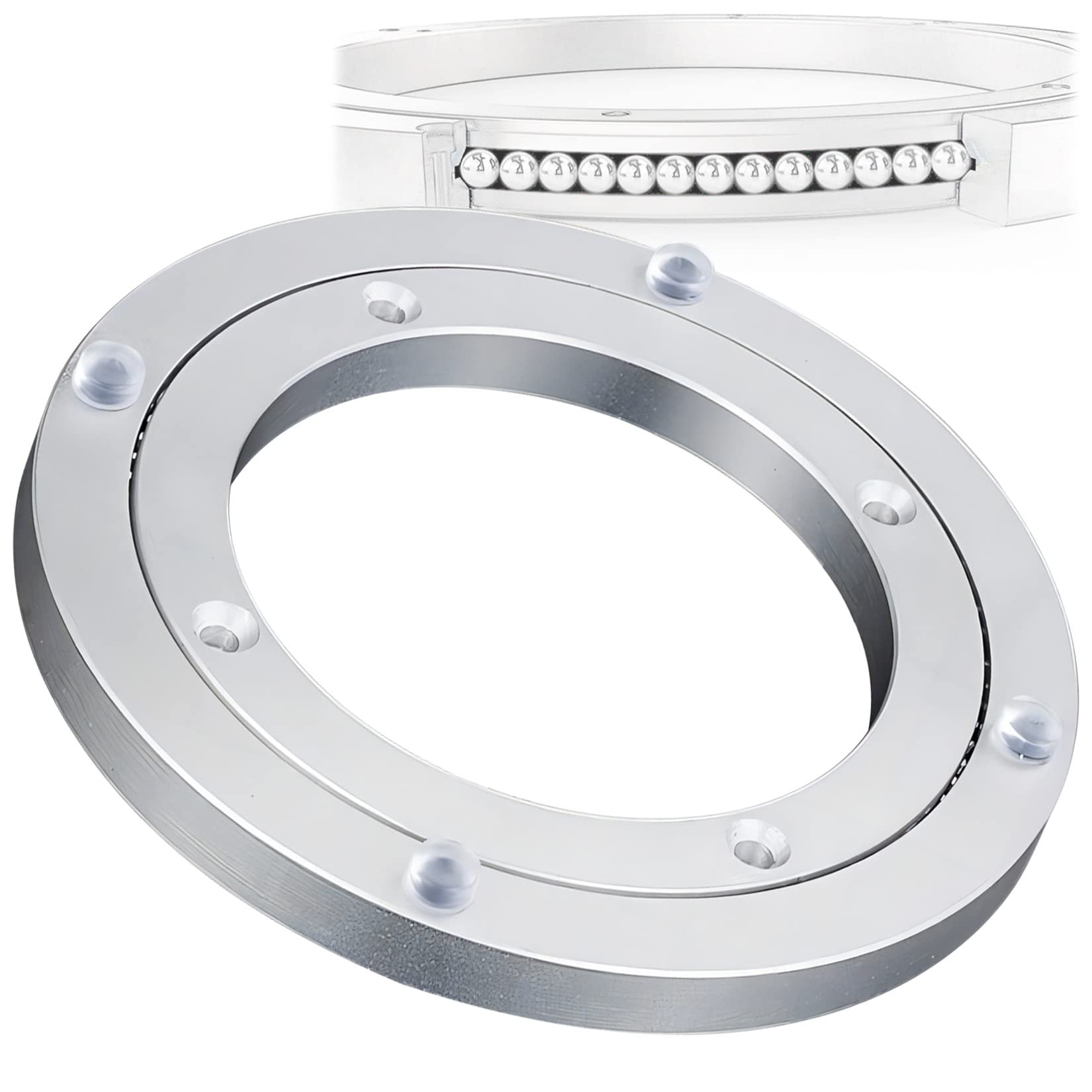 Cuscinetto for giradischi in lega di alluminio, Cuscinetto for giradischi in lega di alluminio Base Lazy Susan Argento Dimensioni multiple(60 cm)