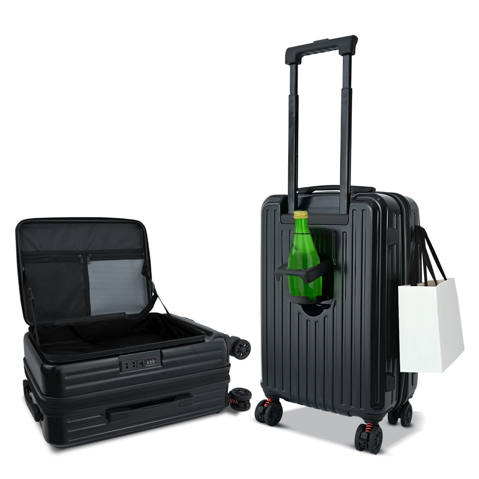 20 inch Carry on Luggage Airline Approved Hard Shell Carry on Suitcases with Wheels Top-open Design Luggage with