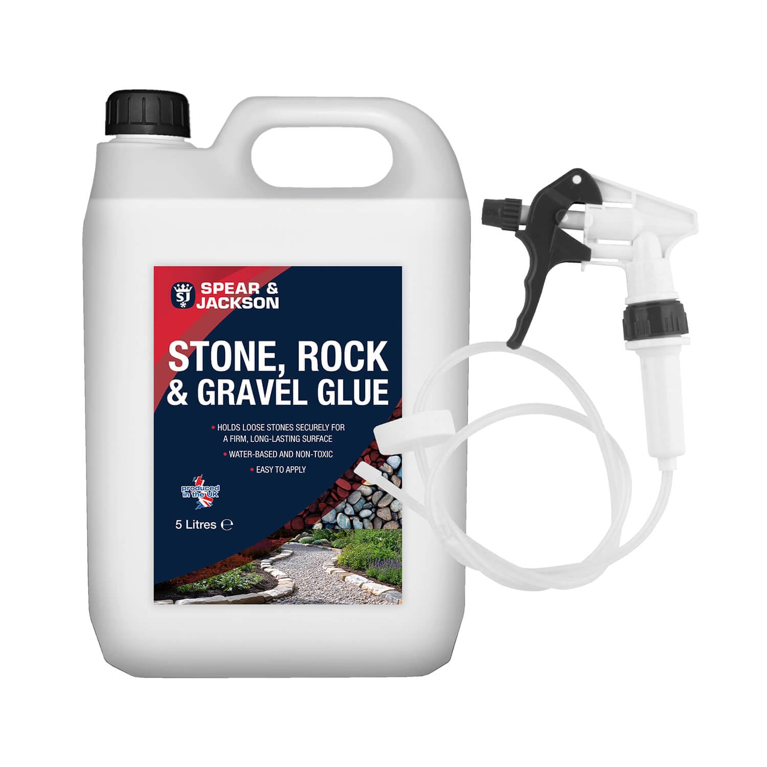 Coopers of Stortford - 5L Ready to Use Rock Glue for Gravel Pebbles and Mulch - Weather Resistant Garden Stone Binder for Paths and Borders