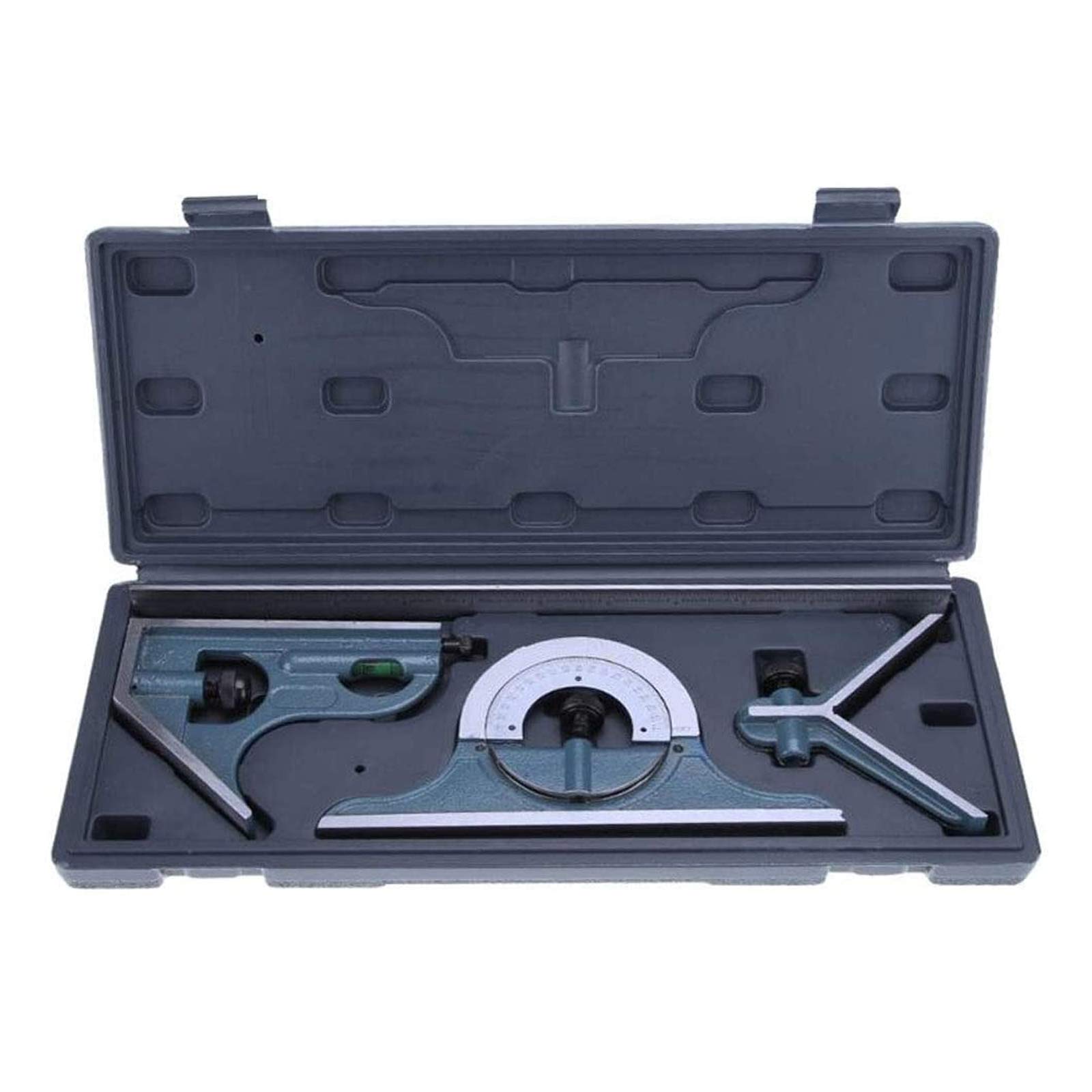 Adjustable Combination Square Ruler Protractor,0-180° Stainless Steel Level Measure Measuring Set with Storage Box,Inch/Metric T Square Ruler,300Mm