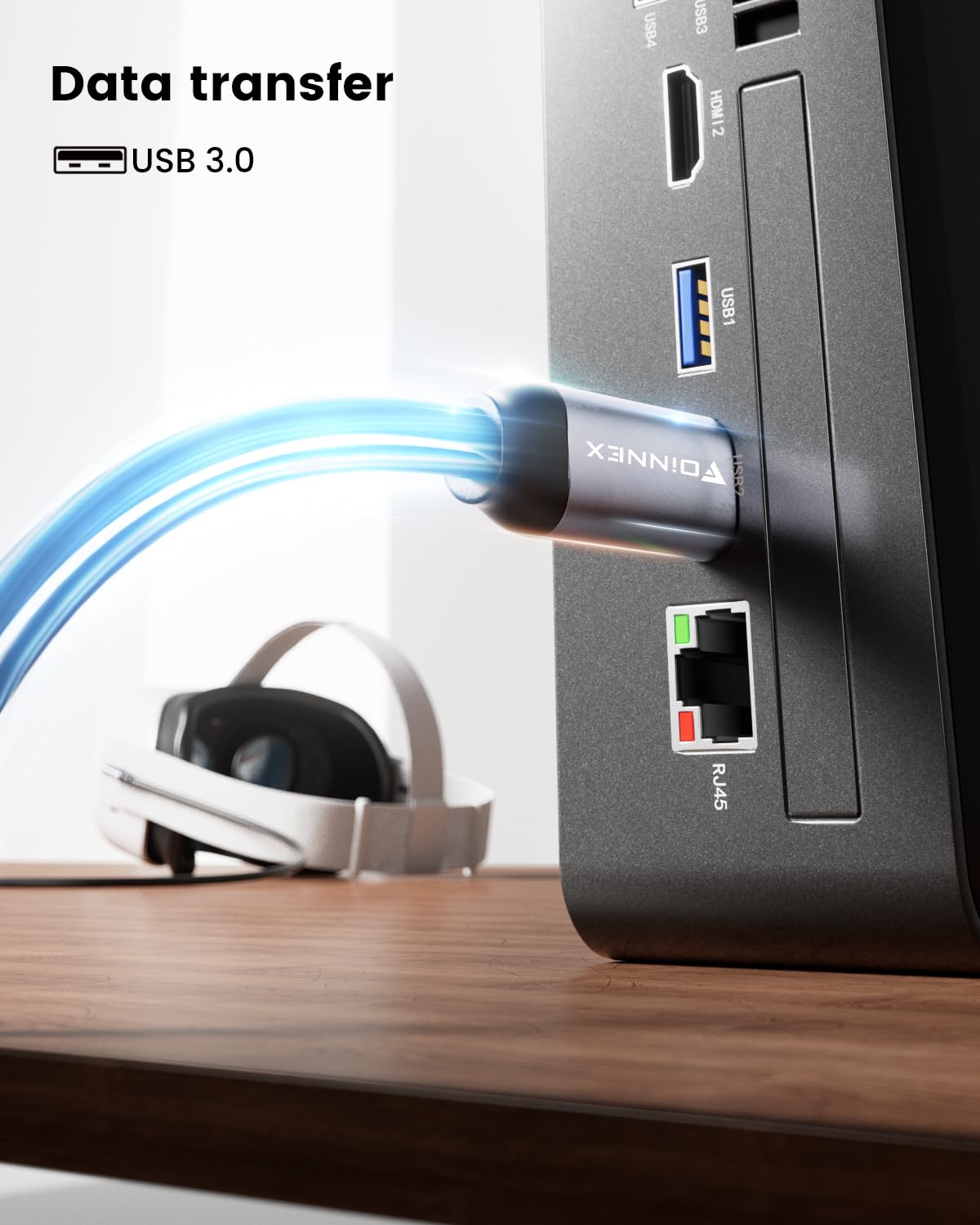 FOINNEX Kabel Link 6 m, kompatybilny z zestawem słuchawkowym Oculus/Meta Quest 2 VR, kabel VR z ładowaniem USB C 60 W, oddzielny kabel wystarczającej ilości zasilania, kabel USB 3.0 na USB C do VR/PC