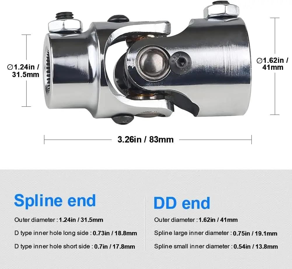 Per Albero Sterzo Singolo Per Auto Giunto Universale A U Albero Sterzo Singolo 3/4"-36 Scanalature A 3/4" DD Giunto Universale DD ATGCBCAUF