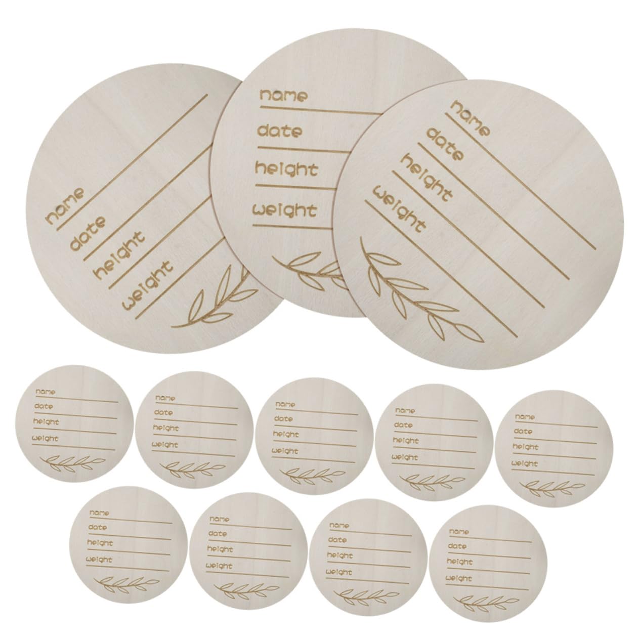 VILLCASE Nursery Decor 12pcs Round Newborn Name Sign Milestone Boy Announcement Board