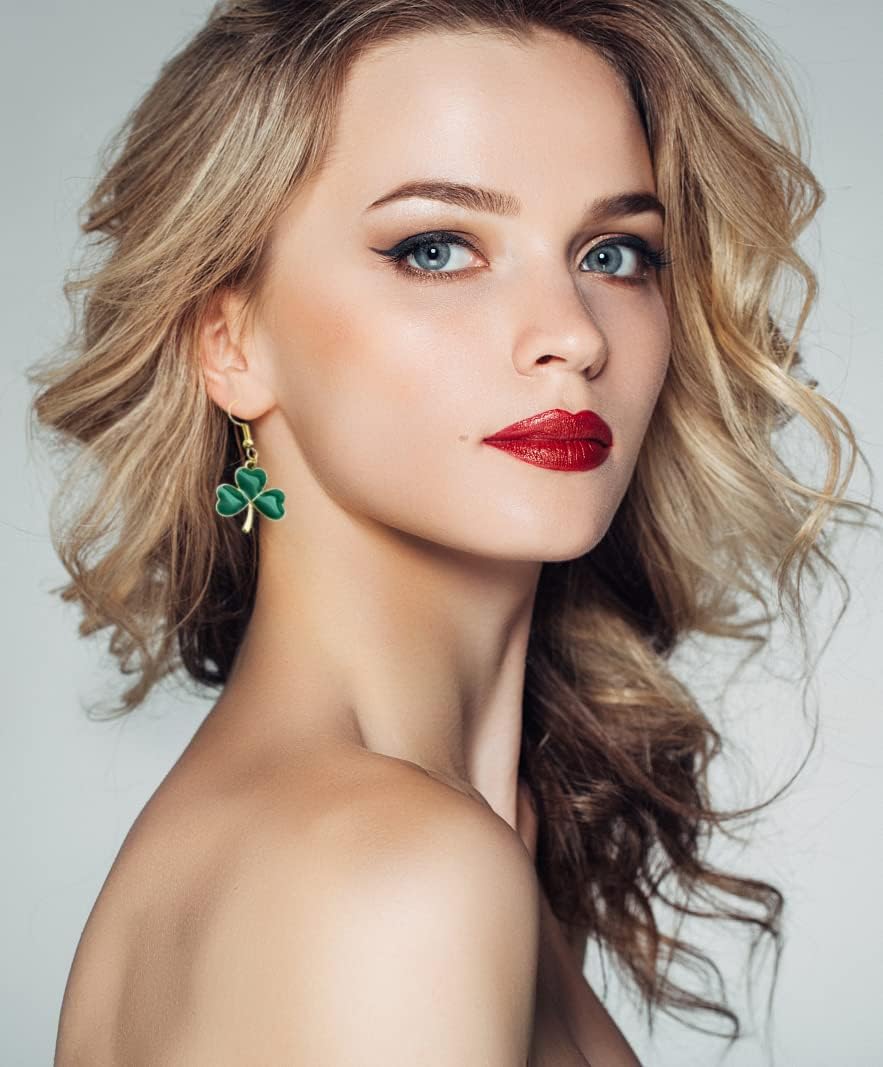 St. Patrick's Day Earrings for Women Shamrock Irish Earrings Hat Green Earrings for Irish Holiday - Image 3