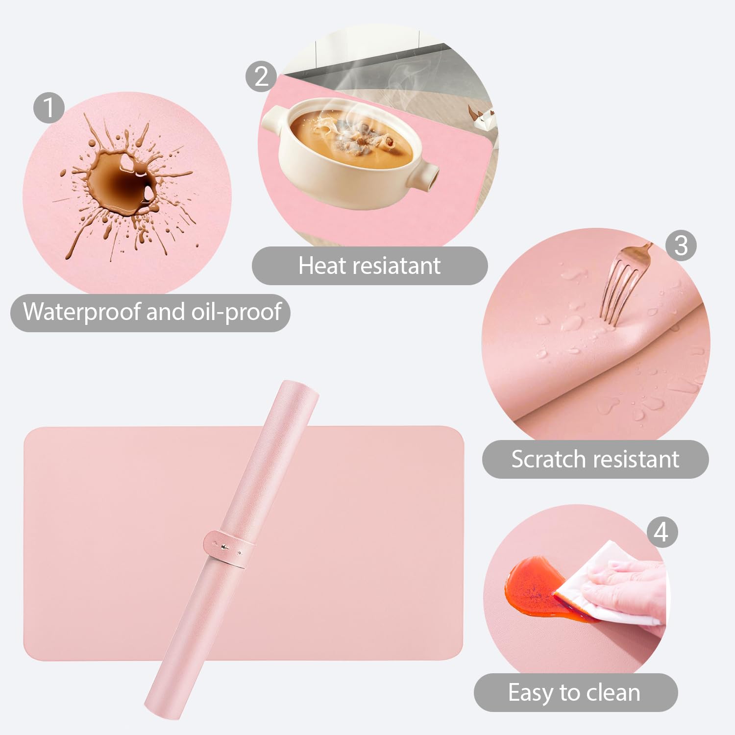 Tapete de mesa para arte de uñas, (solo para el matriz), almohadilla plegable para manicura de uñas, tapete de microfibra suave de piel sintética, almohadilla para reposabrazos de uñas para uñas 4