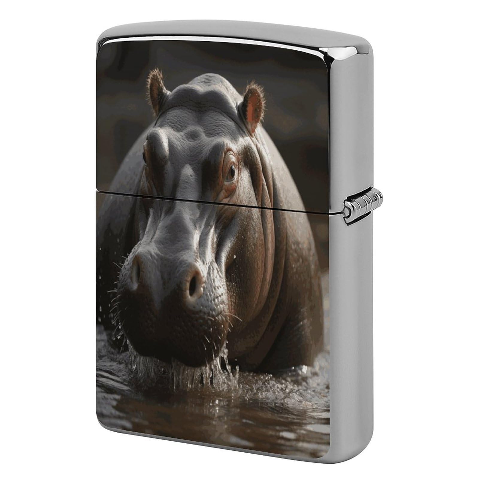 Btcowzrv Style Hippo Metal Lighter Case Sleeve Cover Holder
