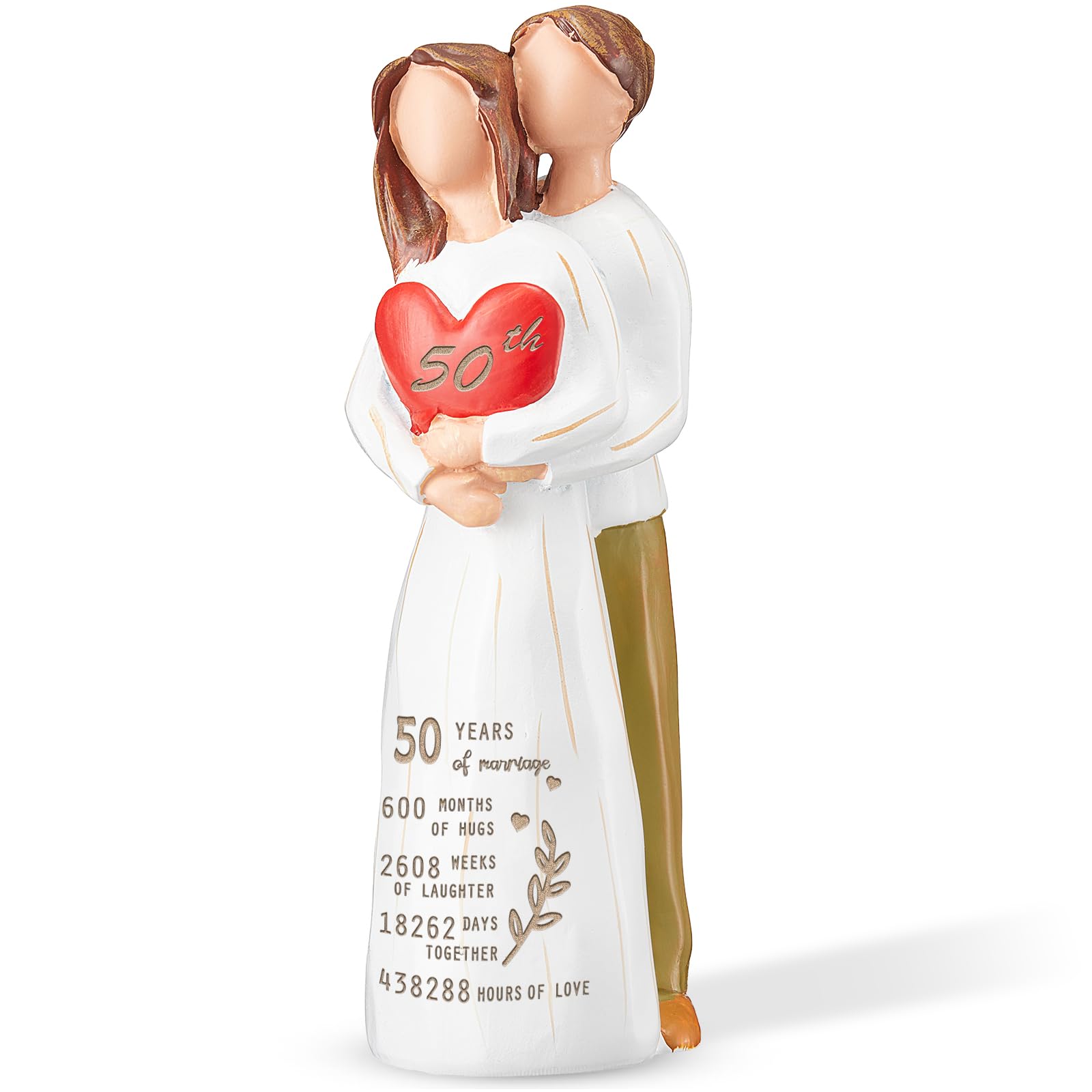 Hosetim 50th Wedding Anniversary Couple Figurine Gifts for Men Women,Cool 50th Anniversary for Parents,50 Years of Marriage Gifts,Happy Golden Couple