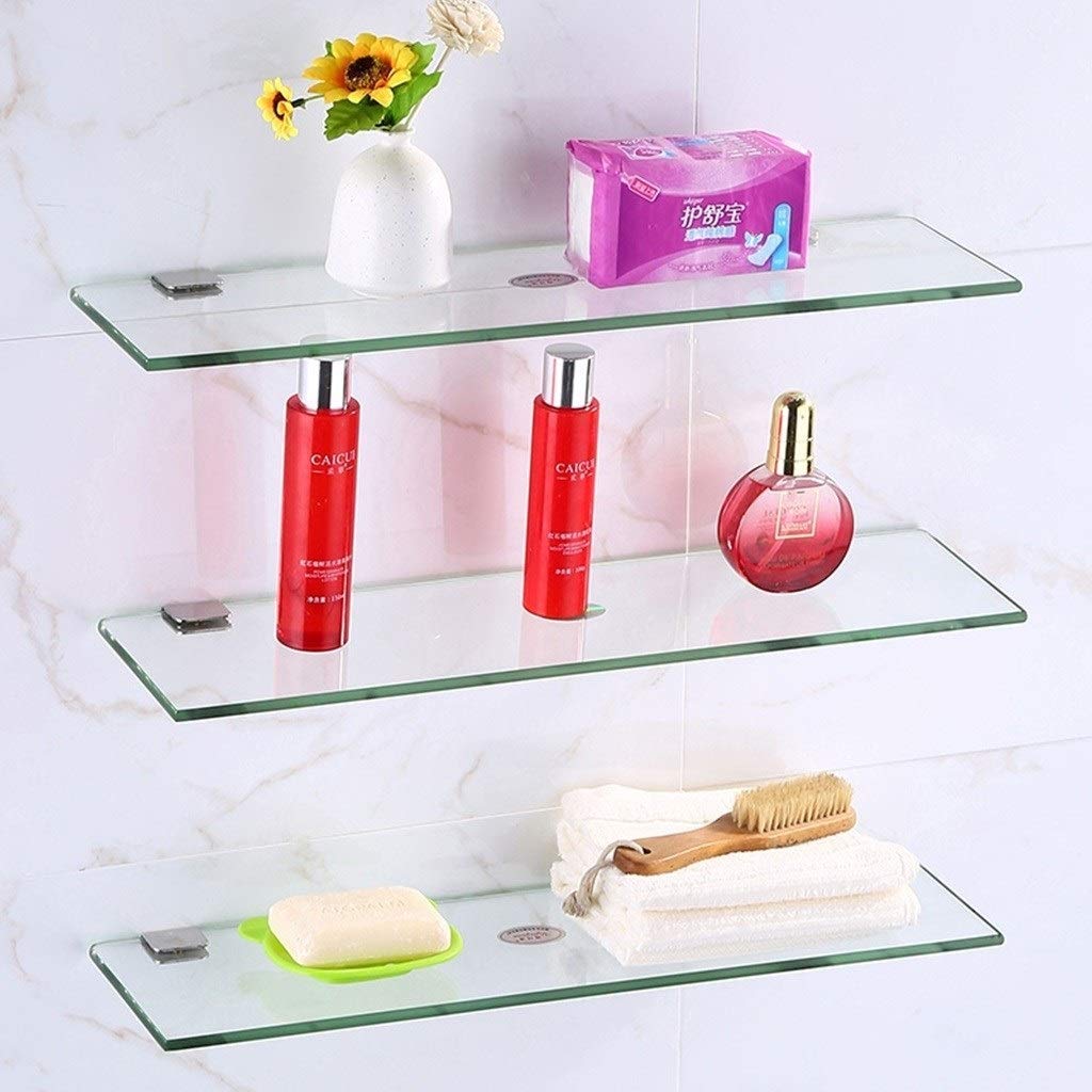 Support de bain en verre trempé haut de gamme et rack mural 3 niveaux design moderne