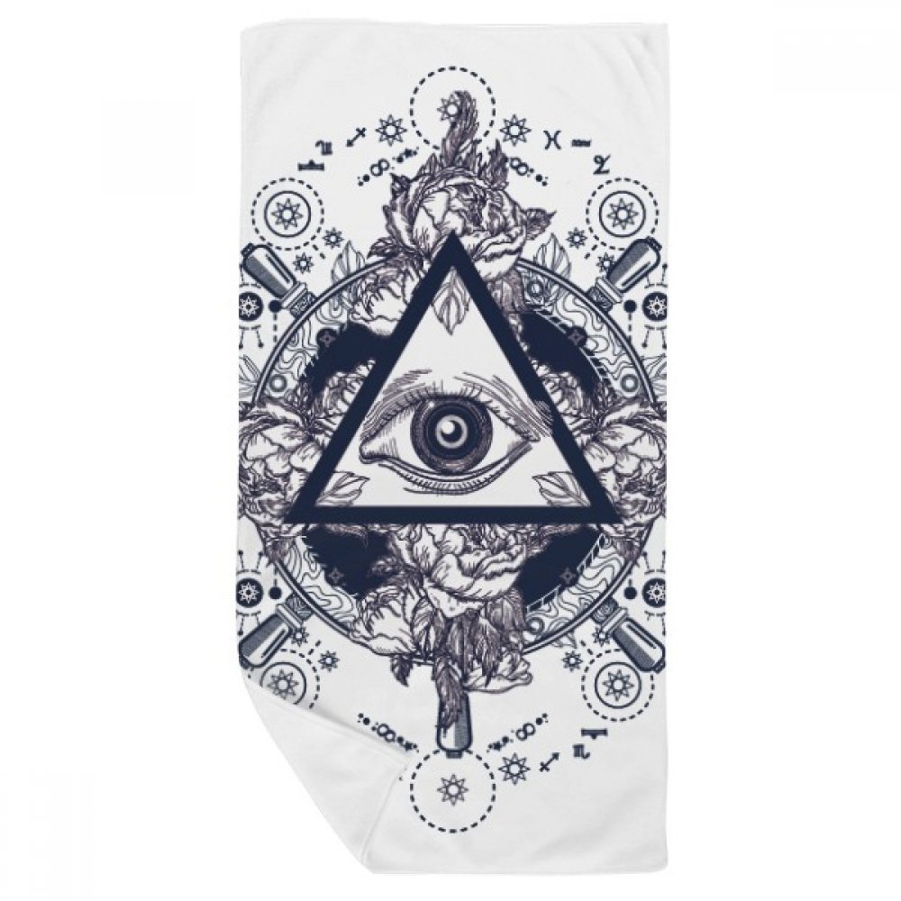 Serviette de bain yeux art fleur pour le sport et la toilette