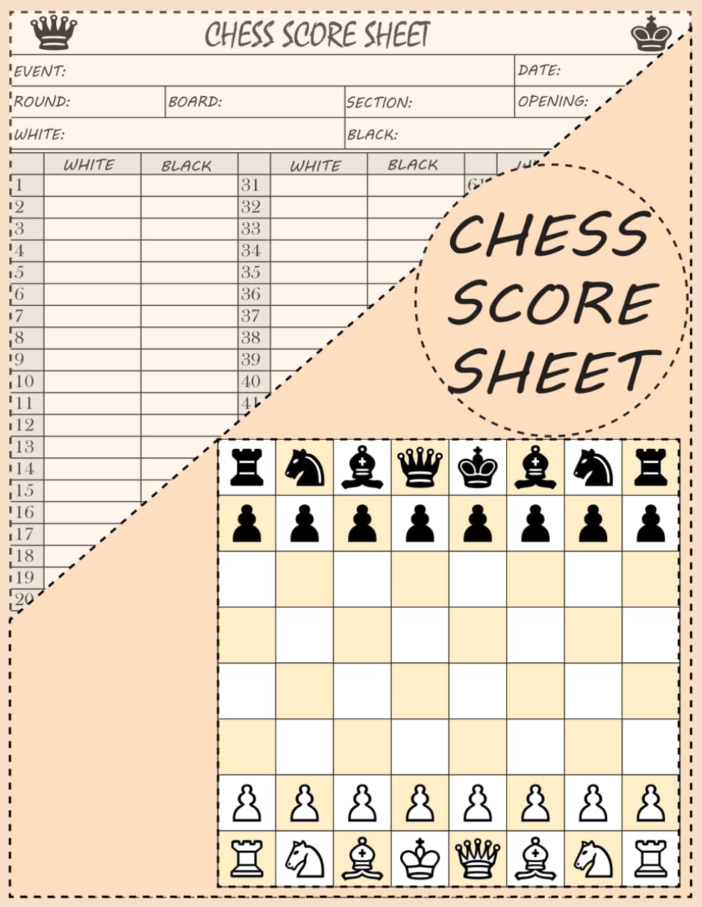 Chess Score sheet: Chess Game Record book for beginners, professionals| A perfect gift chess scorebook for students, and teachers.