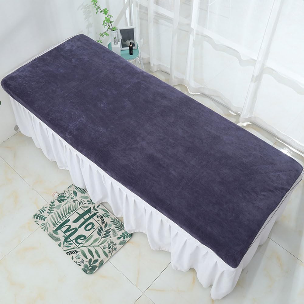 Morbuy Draps de Lit Table de Massage Lot de 2, Grande Serviette pour Table de Massag Lavable Réutilisable, Housse Table de Massage sans Trou Serviette pour Table de Massage (Anthracite,100x200cm)
