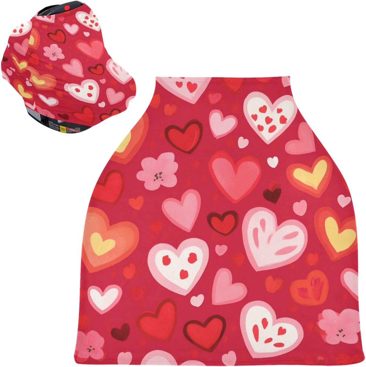 Lyeorm Valentine's Day Hearts Car Seat Covers for Babies Breathable Nursing Breastfeeding Cover Multi-Use Infant Carseat Canopy and Stroller Cover for Boys Girls 10 61f5nB7jkML. AC SL1500