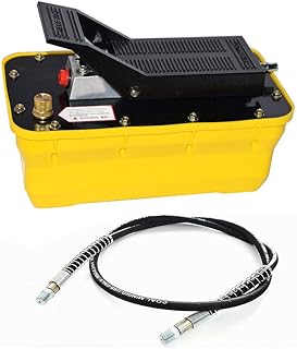 Thaweesuk Shop New Air Hydraulic Foot Pedal Pump 10,000PSI Auto Body 1/2 gal 0.75-0.95/Lmin 2.3L Yellow of Set
