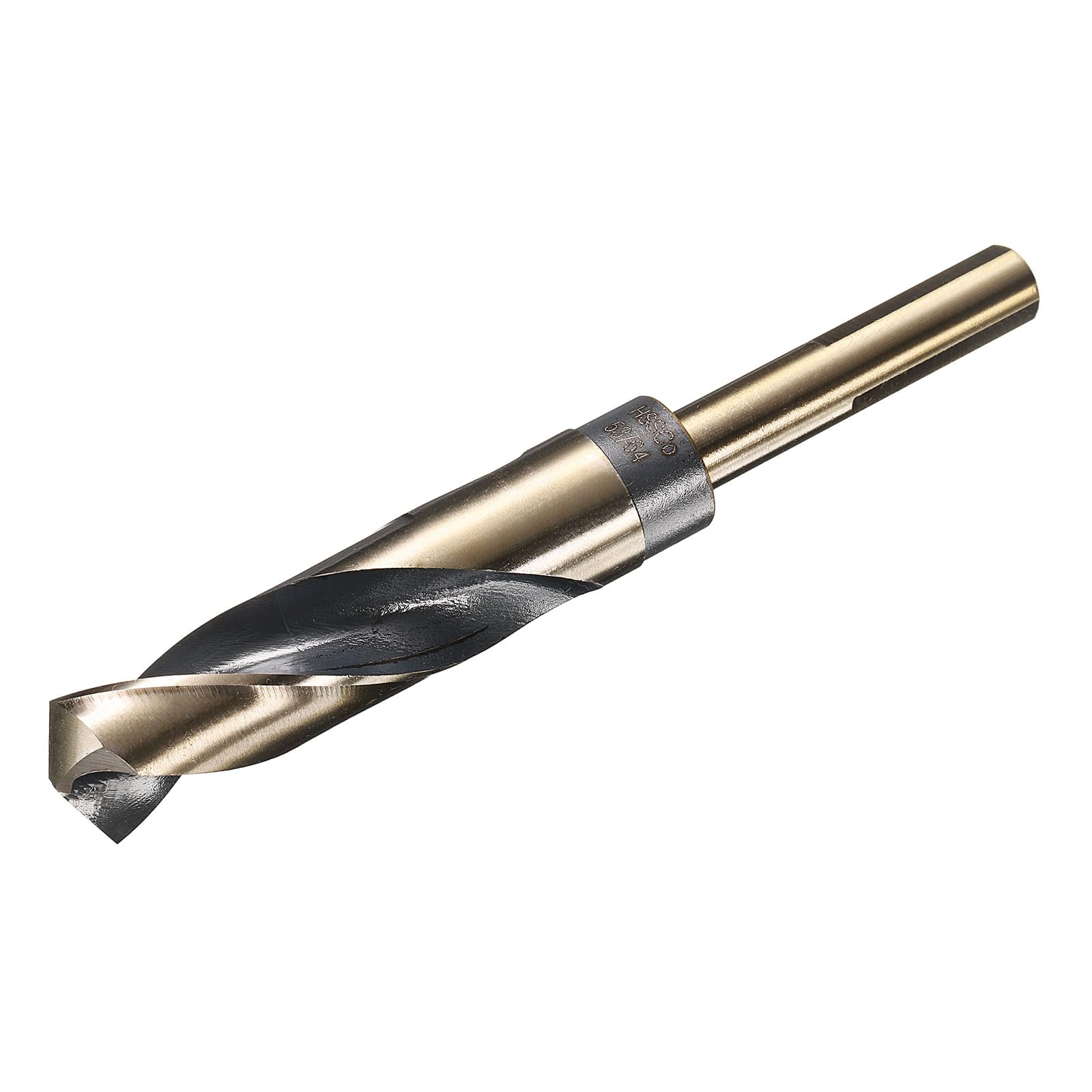 uxcell 53/64" Drill Bit 12mm Reduced Shank 3-Flat M35 Cobalt 5% High-Speed Steel Twist Black and Gold Finish 135° Drill for Hard Metal Stainless Steel