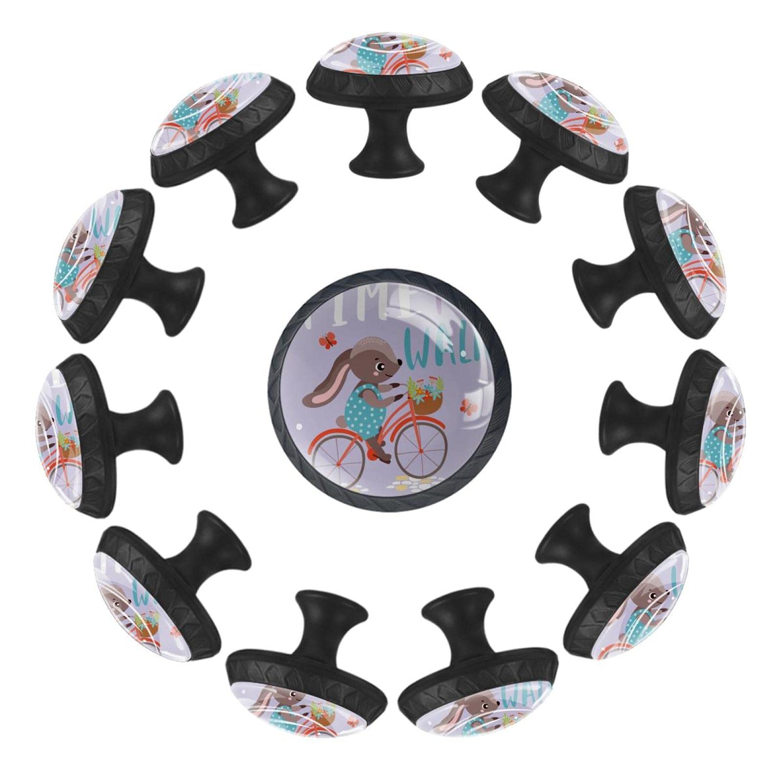 Boutons de tiroir lapin pour meuble de chambre bébé commode enfant et salle de jeux - Lot de 12