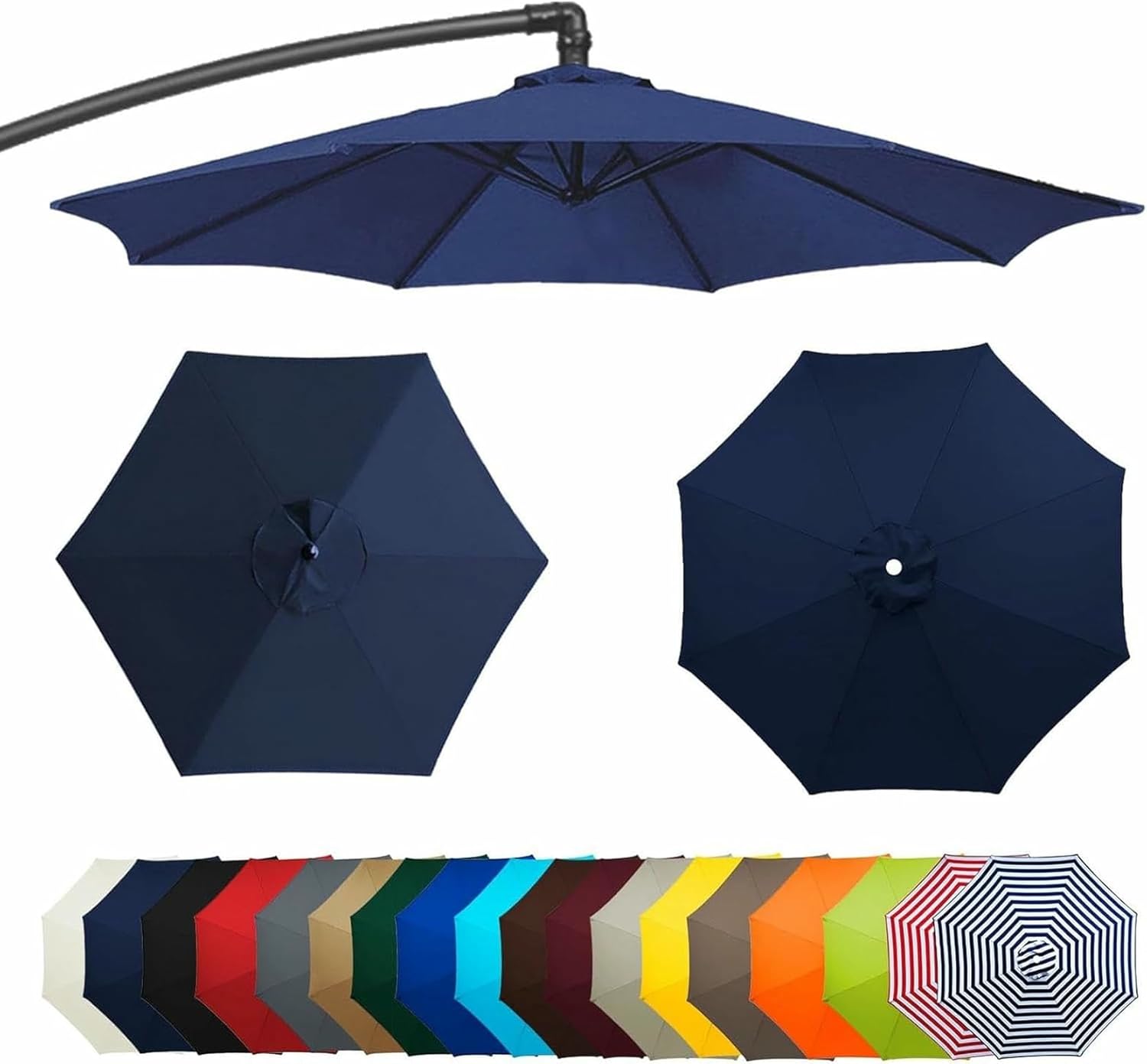 Patio Umbrella Replacement Canopy Square Cantilever Top Cover Outdoor,Replace Your Parasol Canopy Waterproof UV50+ Cover for 300/270/200CM Fits 6 & 8 Arms Umbrellas Durable Outdoor Shade Sol