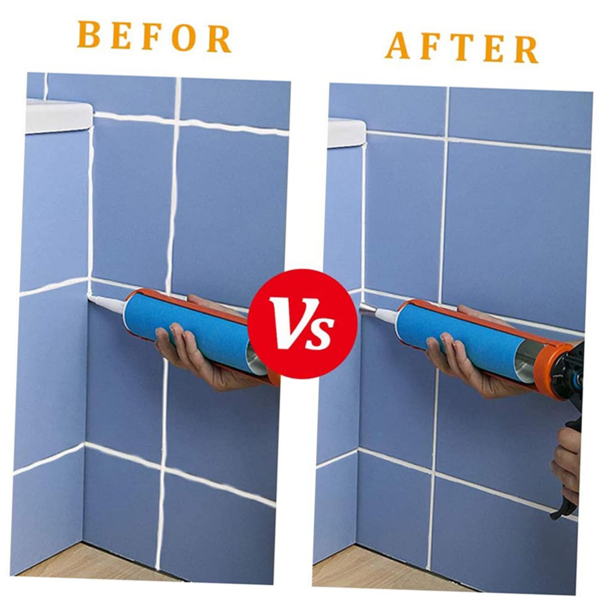 LALAFINA 20pcs Set Stainless Steel Caulking Nozzle Kit Glue Tool for Window Door Sink Easy Clean Non-stick