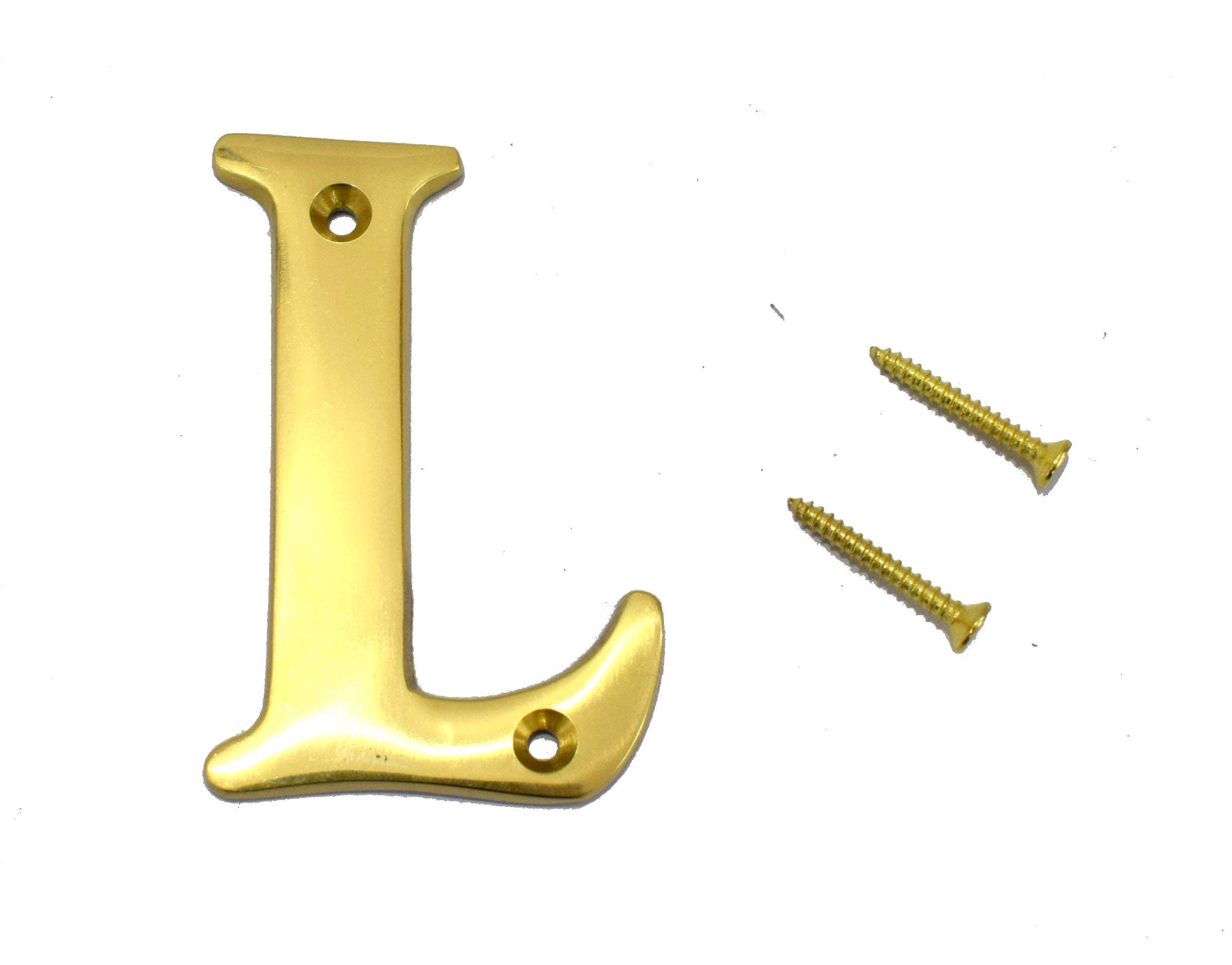 3" House Door Alphabets Brass Yellow (Alphabet L)