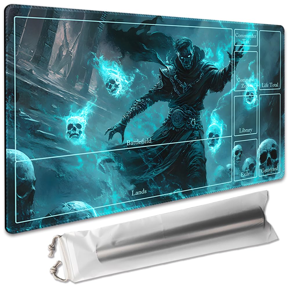 Board Game 14x24in MTG Playmat Compatible for OCG CCG RPG TCG Playmats (Zone-Ghost Mage) — image 1