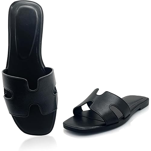 Womens Flat Sandals,Anti slip fashion sandals,Flat Slide Sandals for women,Comfy Style,women's gift, for vacation, sightseeing, and shopping