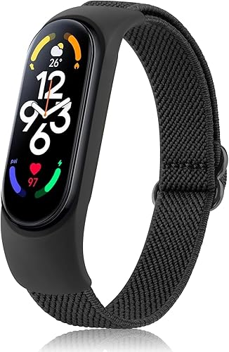 Wanme Bandas para Xiaomi Mi Band 56  7 Correa para mujeres y hombres, correa deportiva elástica suave compatible con Amazfit Band 5 bandas de