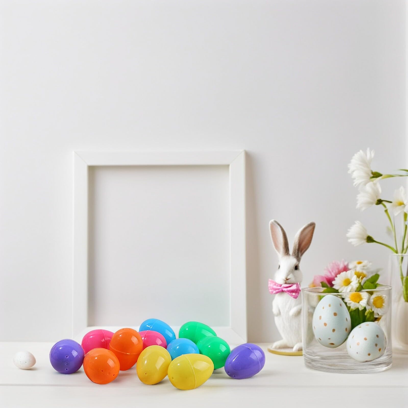 VICASKY 24pezzi Uova Pasquali Colorate Plastica per Caccia alle Uova Decorazioni DIY per Feste e attività Creative